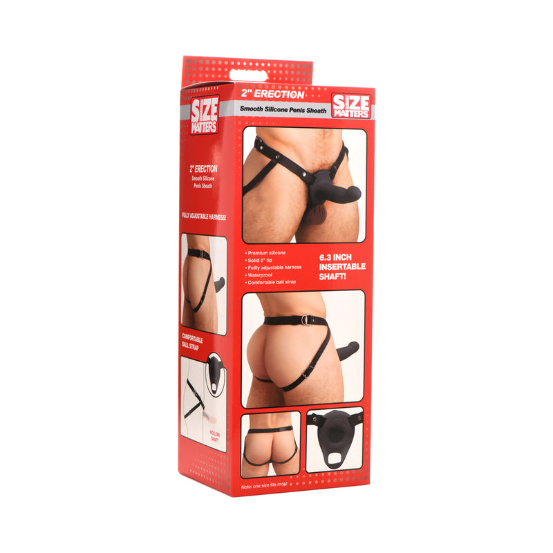 Size Matters Smooth Silicone Penis Sheath Black